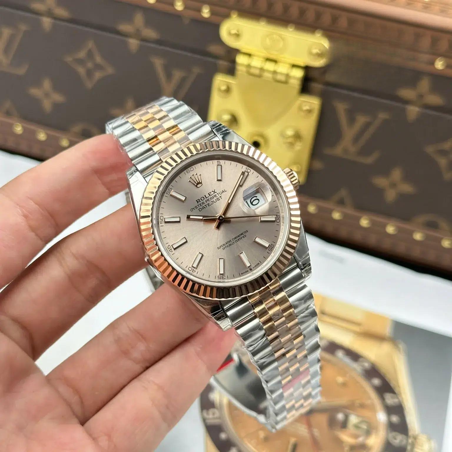 Rolex Datejust 126331 Two Tone Rose Gold Sundust Luminous Dial Jubilee Bracelet Best Replica VSF 41mm