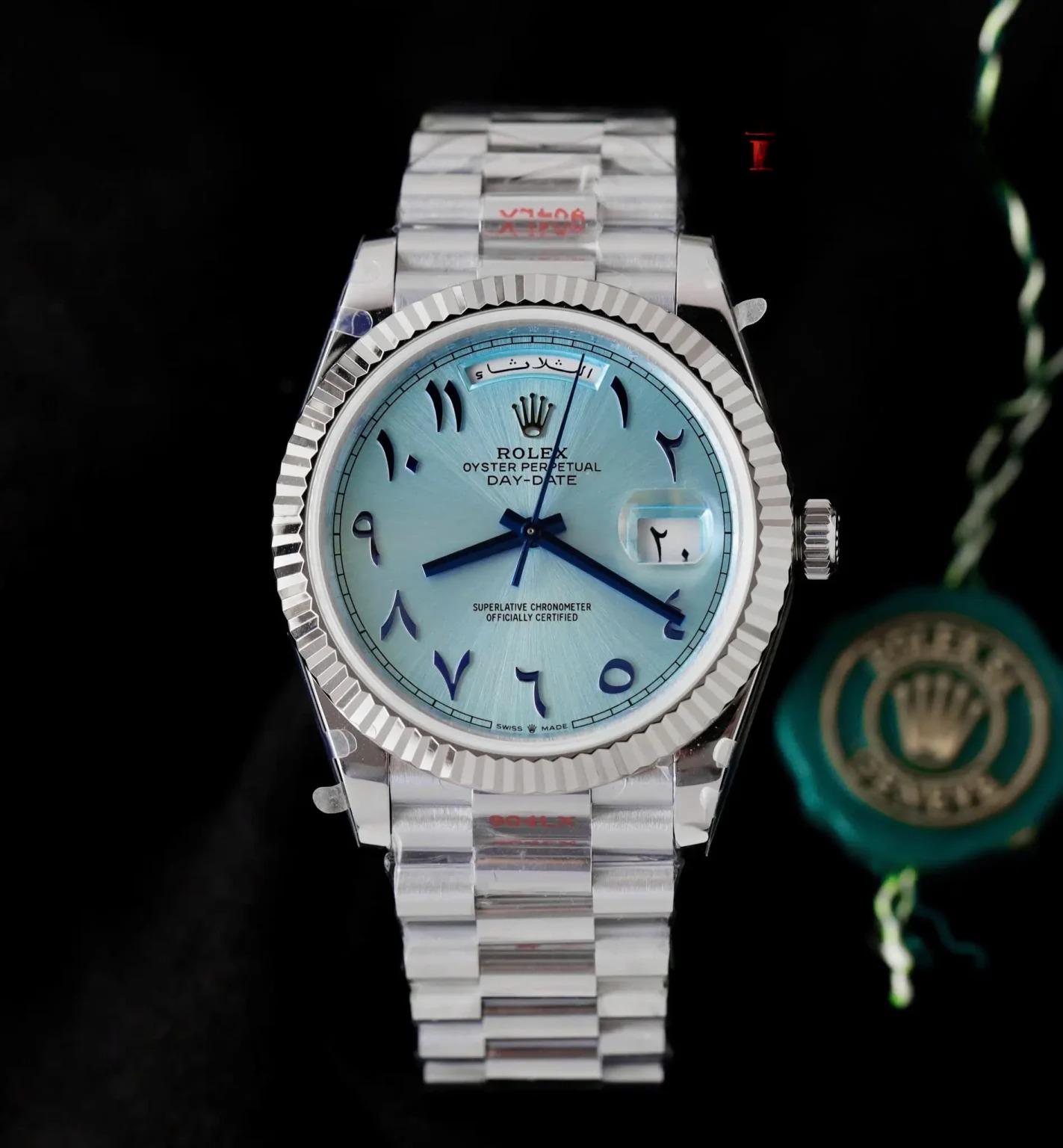 Rolex Day-Date 228236 Ice-blue Arabic Dial Gain Weight Best Replica 40mm