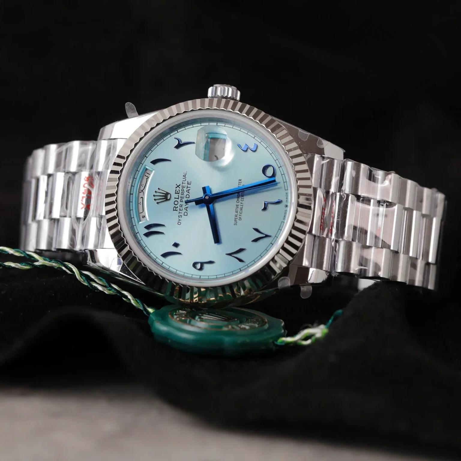 Rolex Day-Date 228236 Ice-blue Arabic Dial Gain Weight Best Replica 40mm