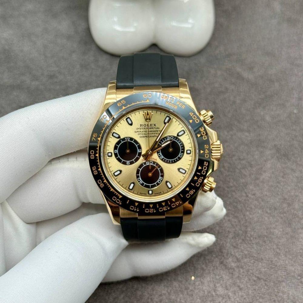 Rolex Daytona 116518 Pikachu 18K Solid Gold Oysterflex Rubber Strap 40mm