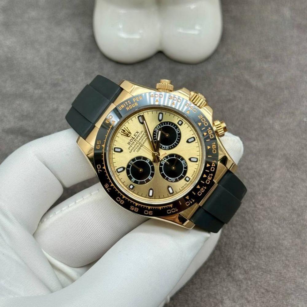 Rolex Daytona 116518 Pikachu 18K Solid Gold Oysterflex Rubber Strap 40mm