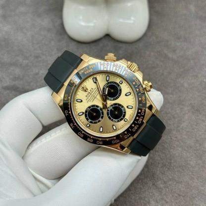 Rolex Daytona 116518 Pikachu 18K Solid Gold Oysterflex Rubber Strap 40mm