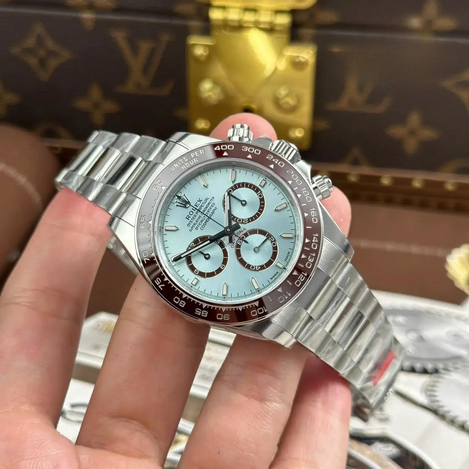 Rolex Daytona 126506-0001 Platinum Iced-blue Dial Brown Cerachrom Bezel 11 Best Replica VSF 40mm
