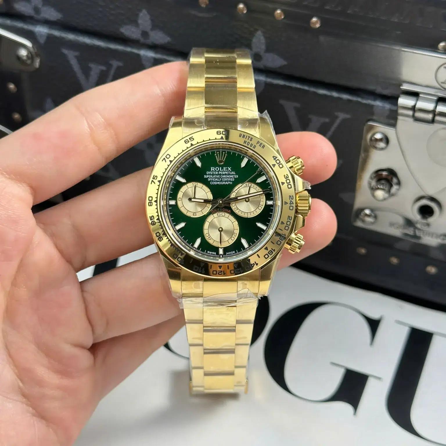 Rolex Daytona 126508 Yellow Gold Green & Golden Dial 11 Replica THBF 40mm