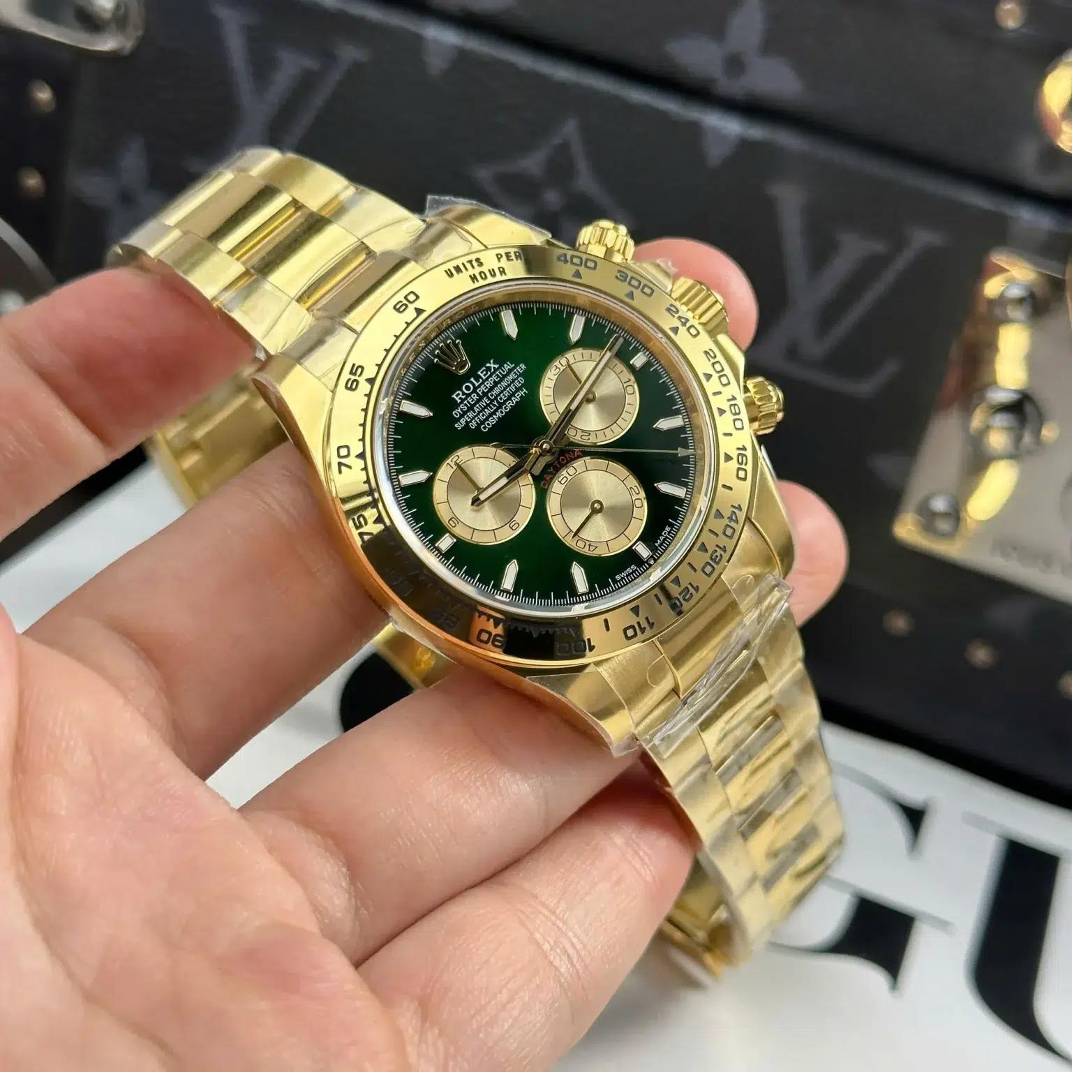 Rolex Daytona 126508 Yellow Gold Green & Golden Dial 11 Replica THBF 40mm