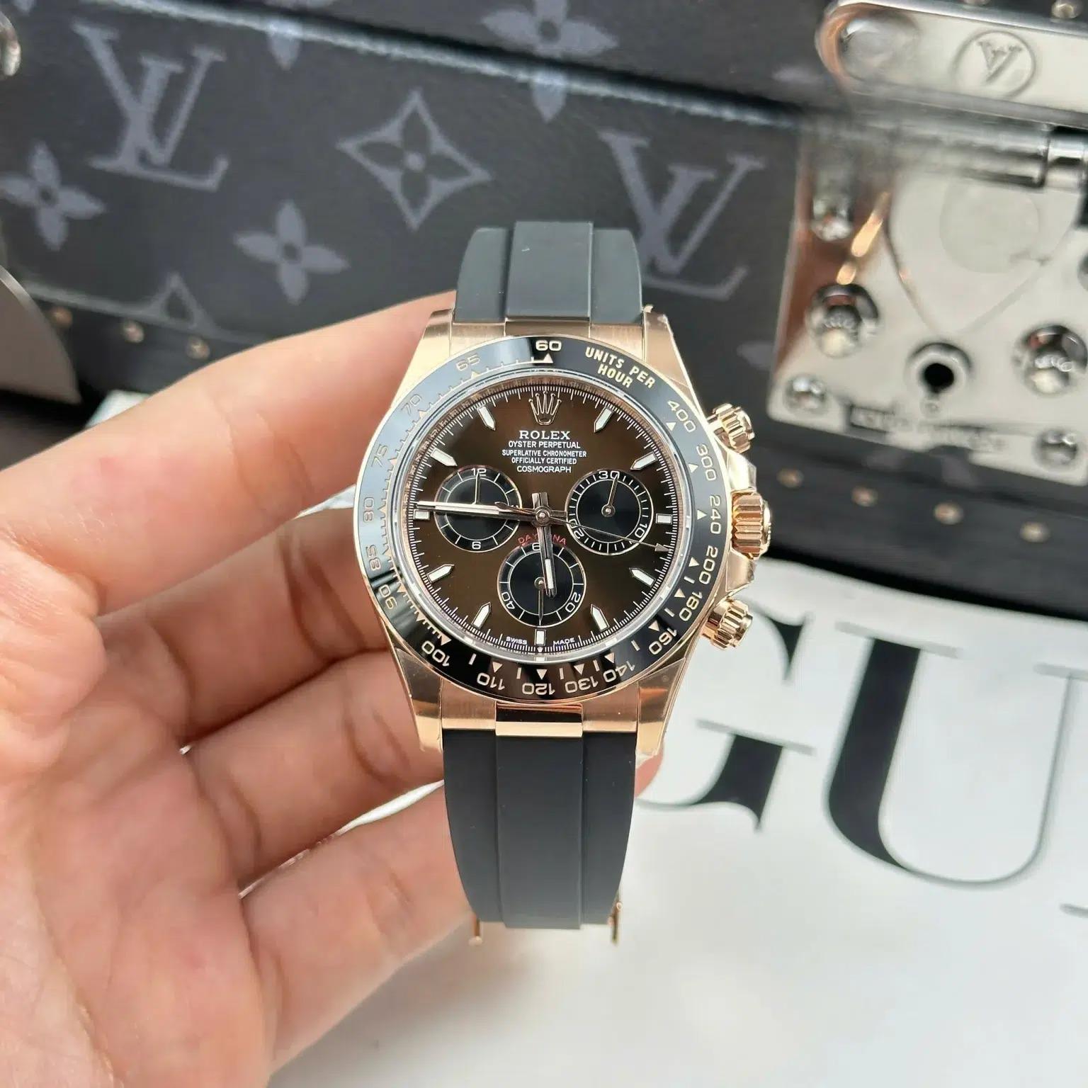 Rolex Daytona 126515LN-0010 Rose Gold Chocolate & Black Dial Oysterflex 11 Replica THBF 40mm