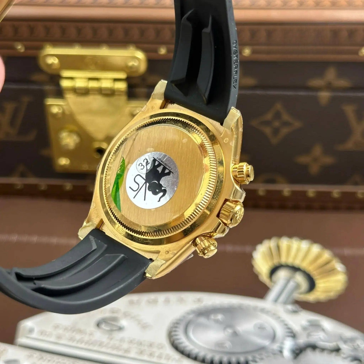 Rolex Daytona 126518LN Yellow Gold Intense Black & Champagne-Colour Dial Oysterflex Bracelet Best Replica VSF 40mm