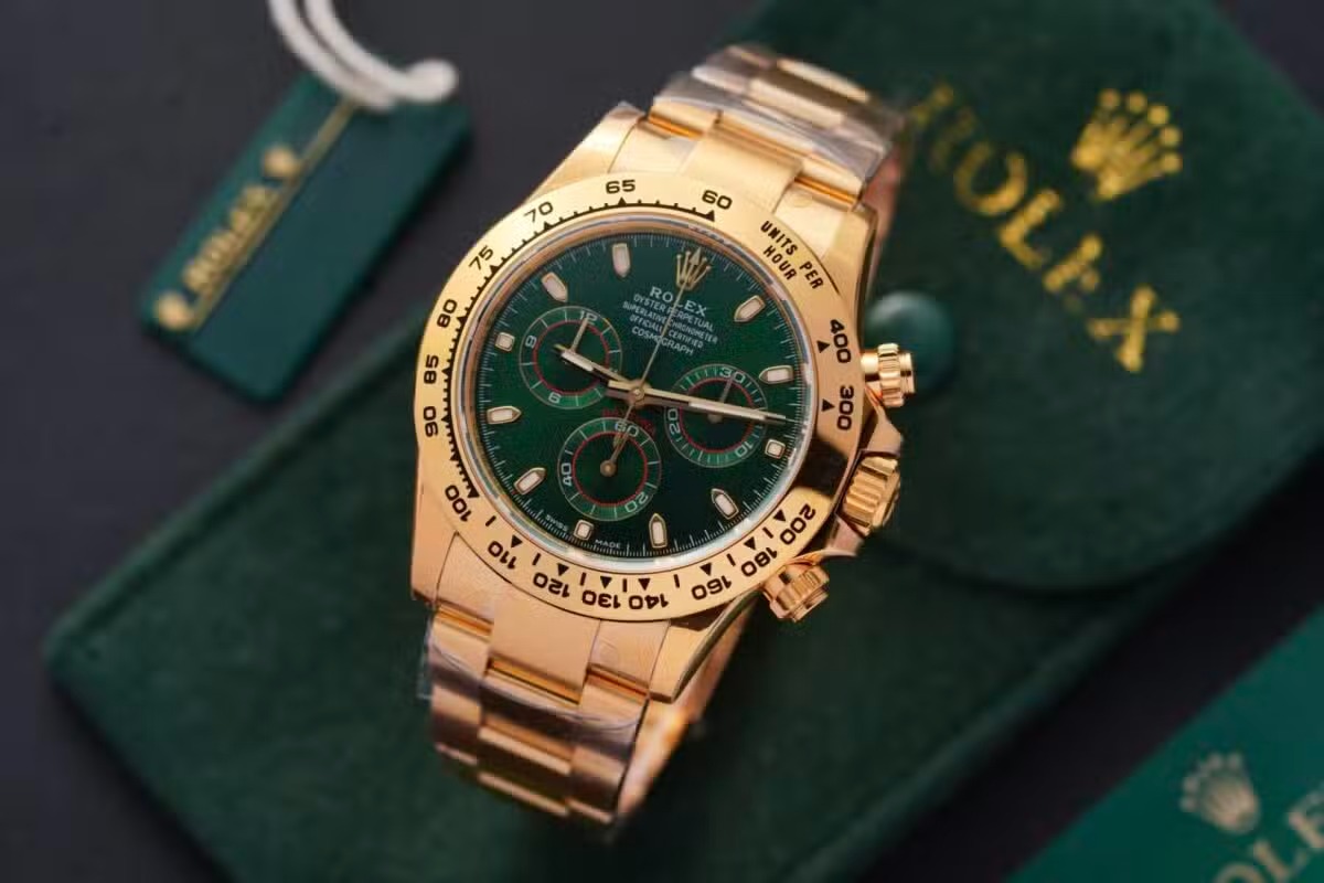 Rolex Daytona 116508 Loki Green Dial Yellow Gold Top Quality Replica 40mm
