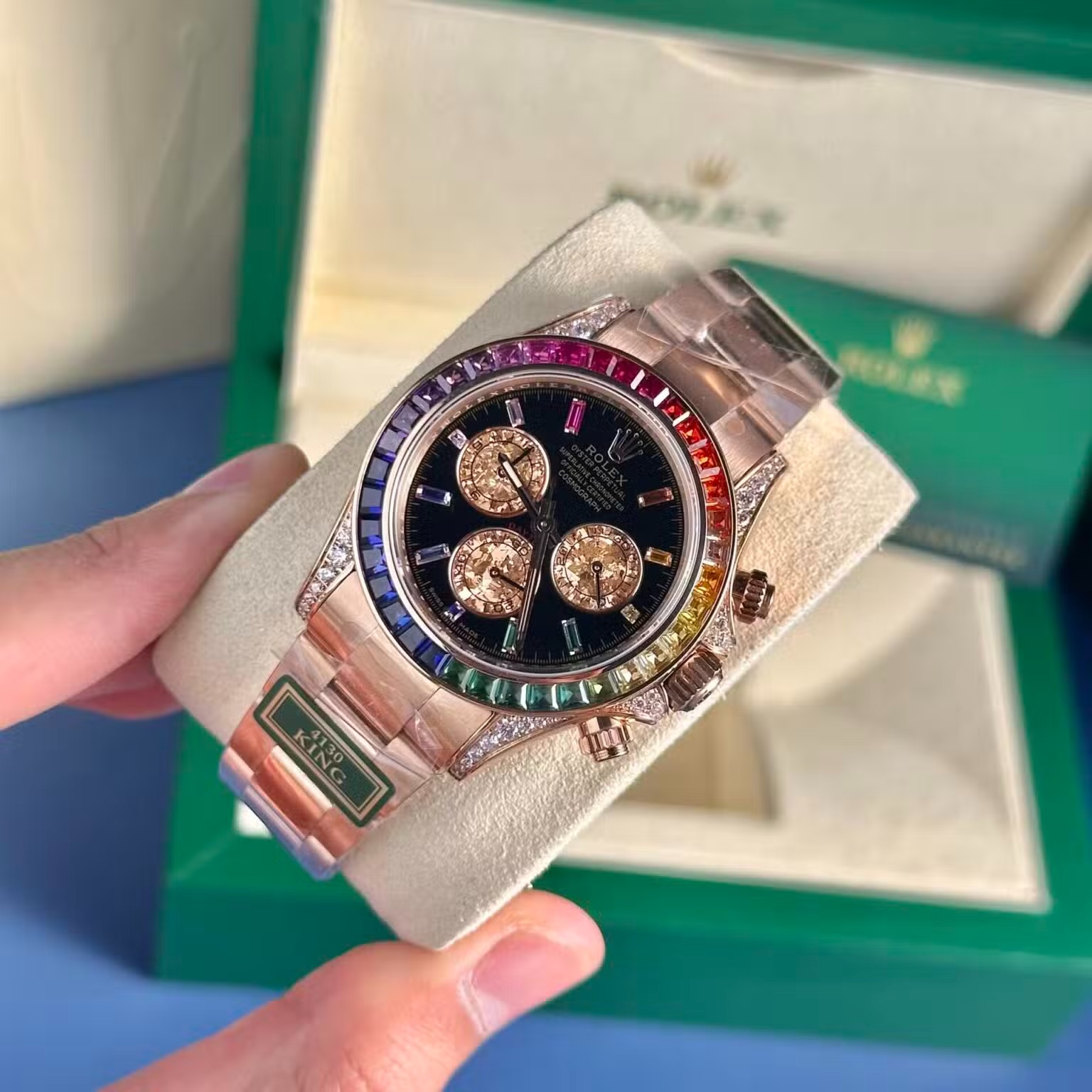 Rolex Daytona 116595RBOW Rainbow Rose Gold Calibre 4130 Movement Super Clone 40mm
