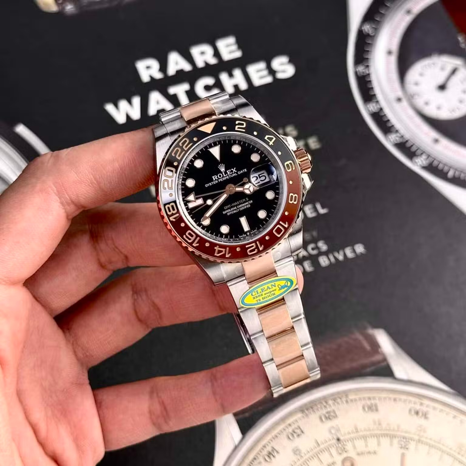 Rolex GMT-Master II Root Beer Two Tone Black Dial Super Clone Clean Factory