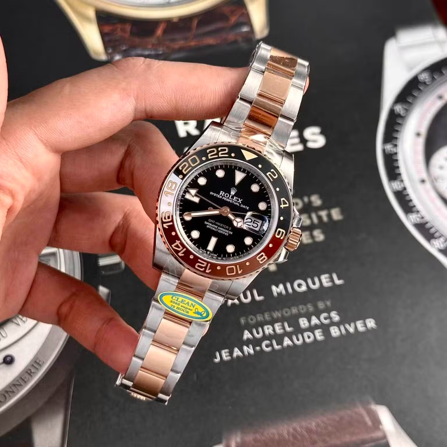 Rolex GMT-Master II Root Beer Two Tone Black Dial Super Clone Clean Factory