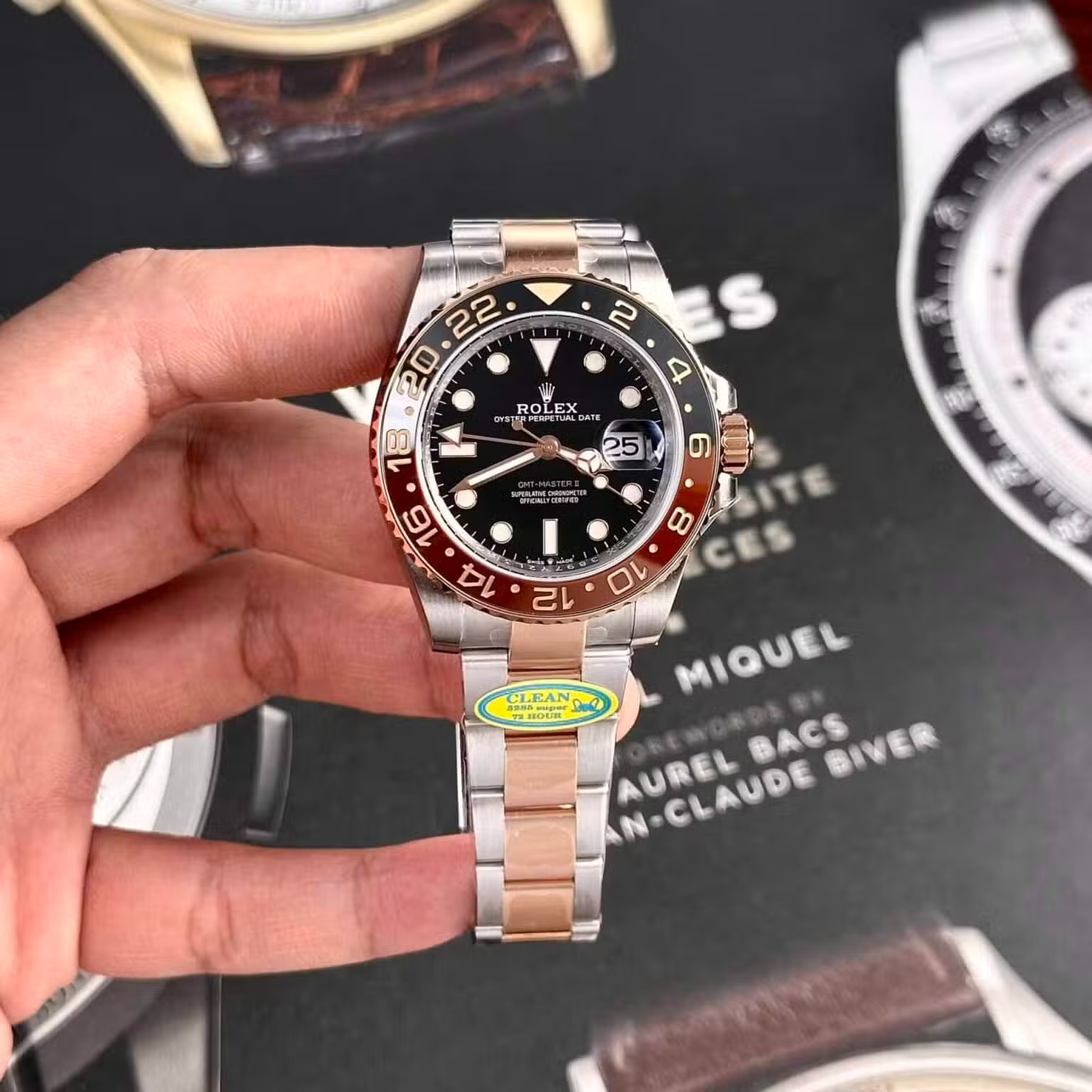 Rolex GMT-Master II Root Beer Two Tone Black Dial Super Clone Clean Factory