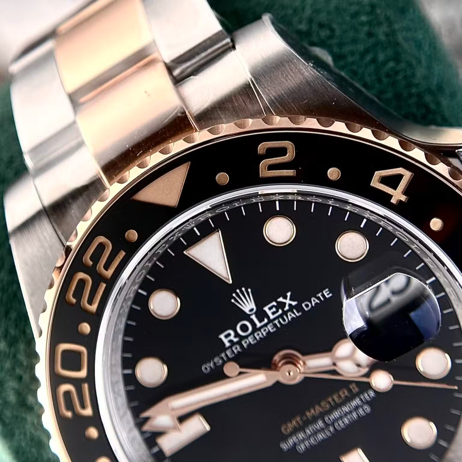 Rolex GMT-Master II Root Beer Two Tone Black Dial Super Clone Clean Factory