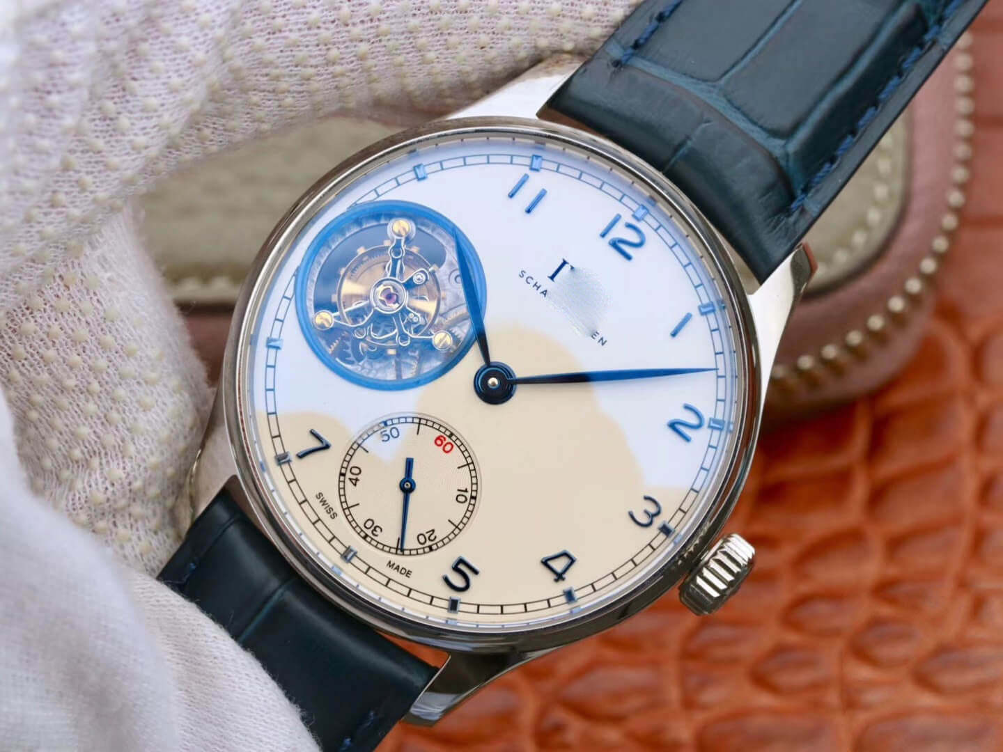 IWC PORTUGUESE TOURBILLON ZF FACTORY BLUE STRAP