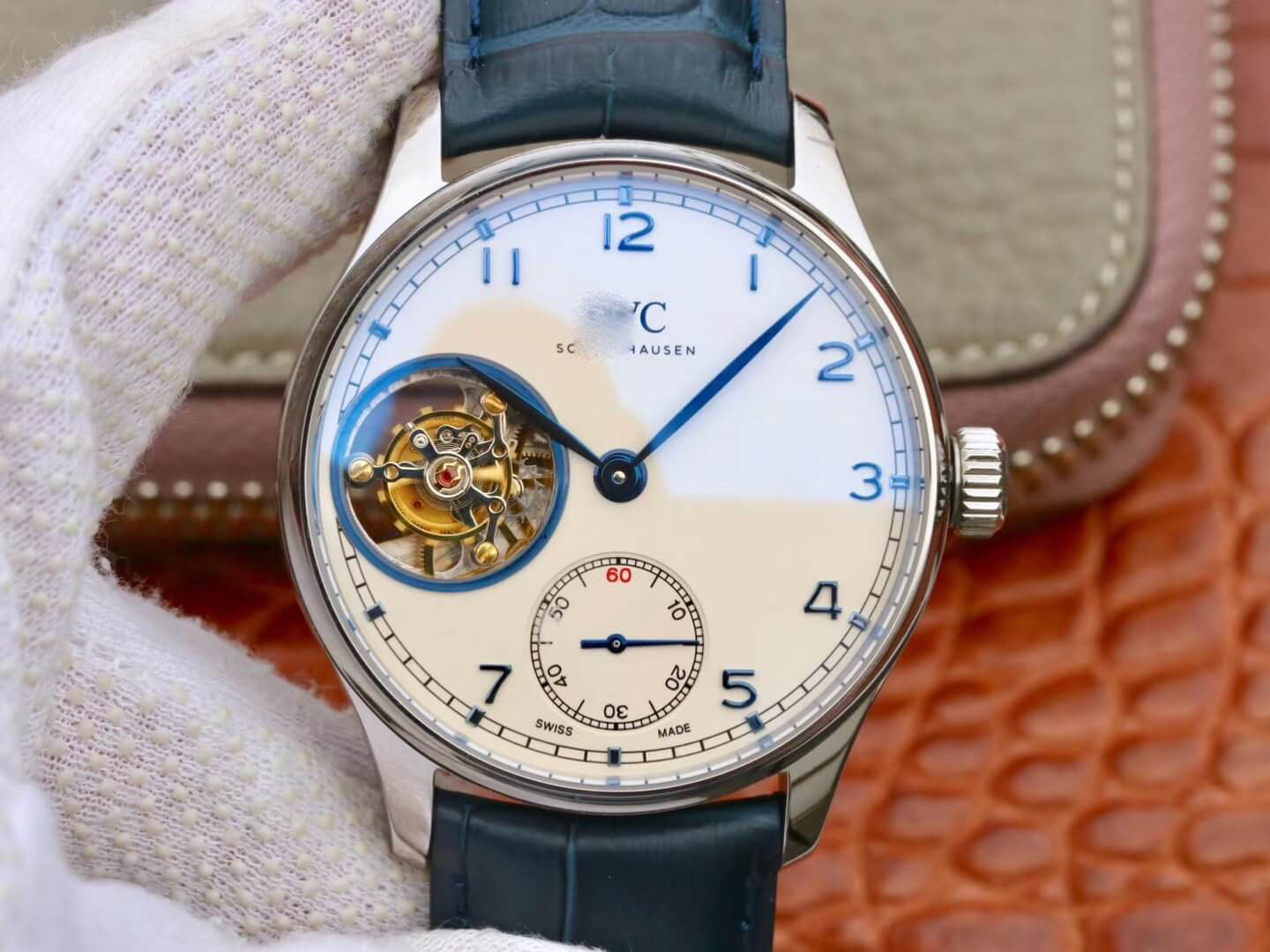 IWC PORTUGUESE TOURBILLON ZF FACTORY BLUE STRAP