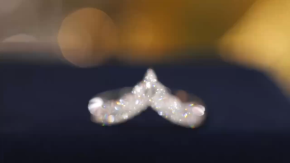 18K Gold Marquise Deep V Shape Ring 0.52ct Crown Natural Diamond