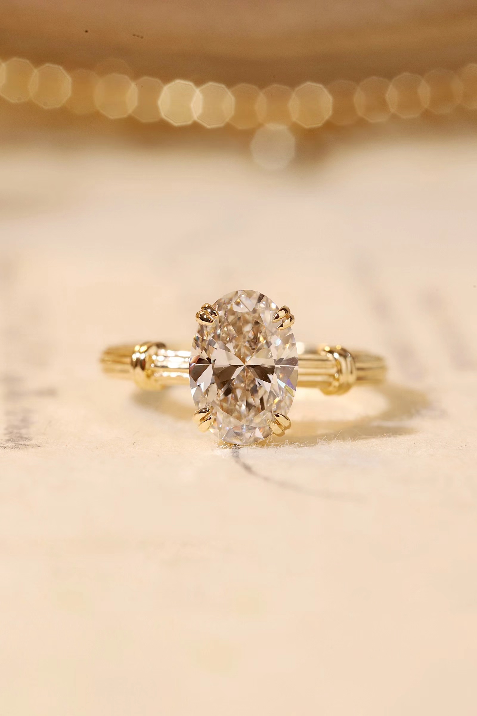 [Copy]10K Gold 1ct Antique Engraved Floral Engagement Ring