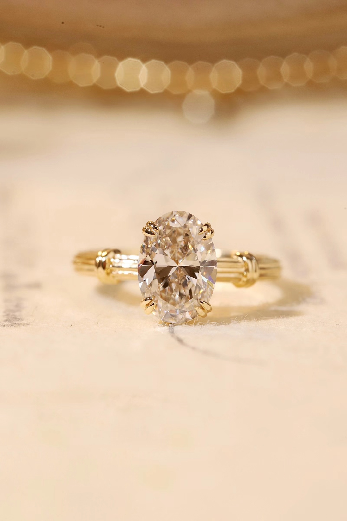 [Copy]10K Gold 1ct Antique Engraved Floral Engagement Ring
