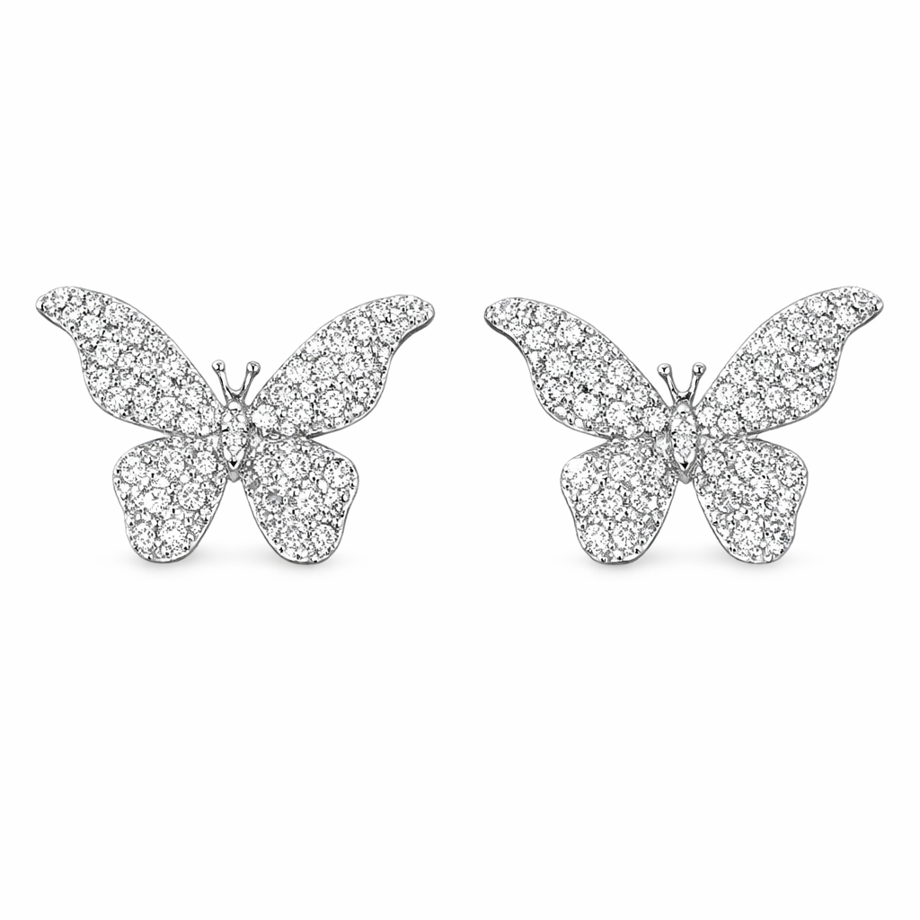 18k gold earrings with a bow design, featuring a natural diamond of 0.46carats