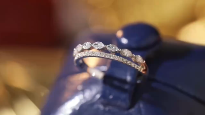 18K Gold Water Drop Ring 0.45ct Sparkling Natural Diamond