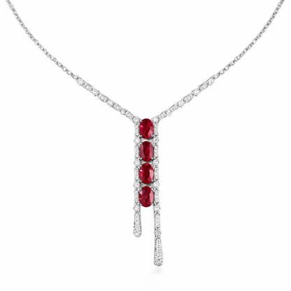 18k gold necklace with  2.40-carat natural ruby and  0.75-carat natural diamond.