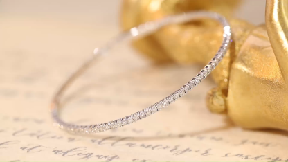10k Gold Diamond Bracelet with 2.50ct Laboratory-Grown Diamonds, Luxury Fully Set Bracelet