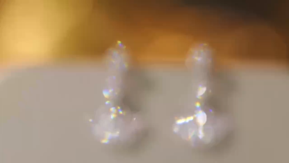 18k Gold Earrings, Studded with 0.70ct Natural Diamond 