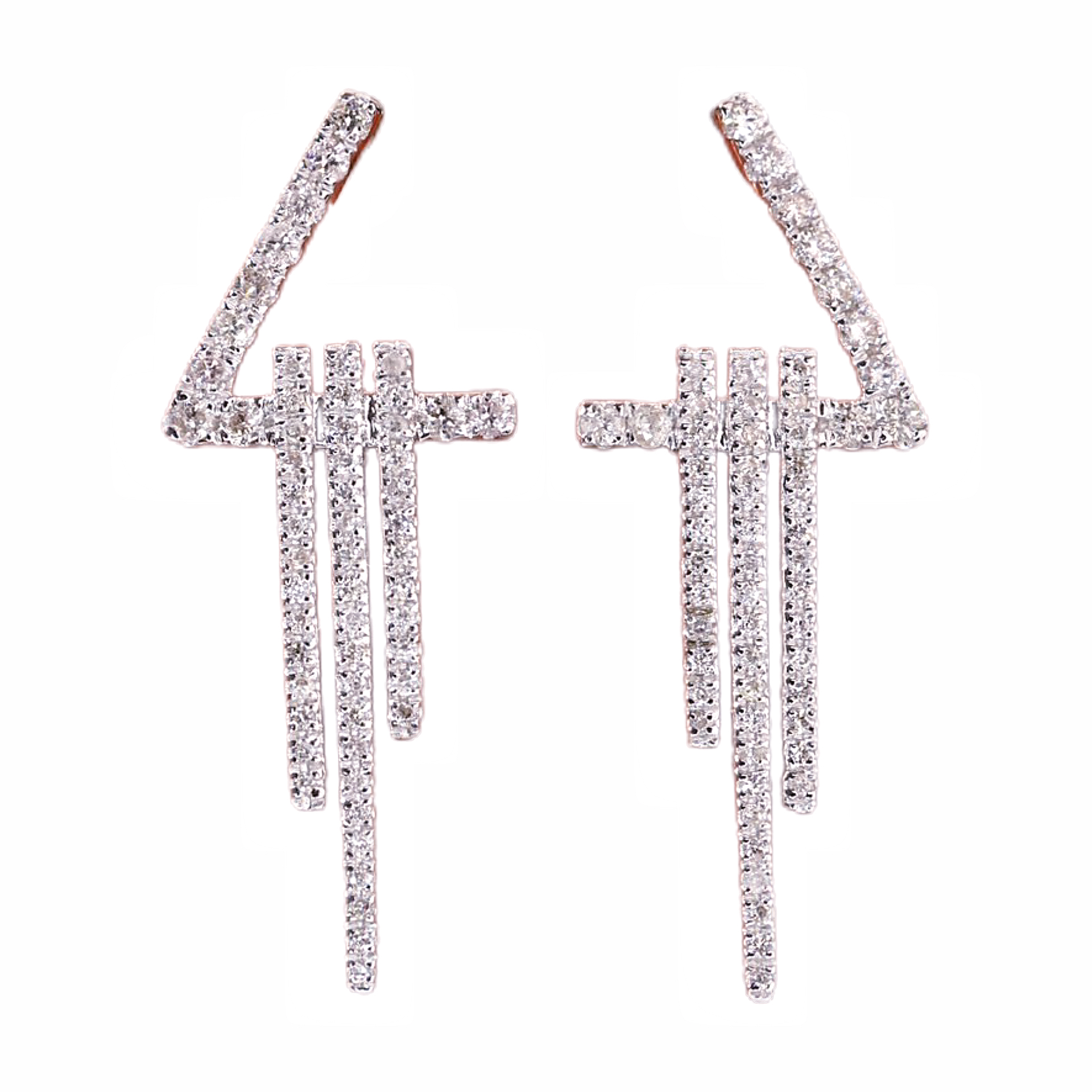 18k Gold Earrings Studded with 0.30ct Natural Diamond