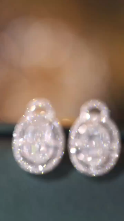18k Gold Earrings, Studded with 0.60ct Natural Diamond 