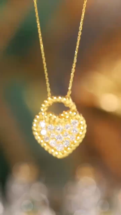 18k Gold with Pendant, Heart-Shaped Design, 0.52ct Natural Diamond （Does not include chain.）