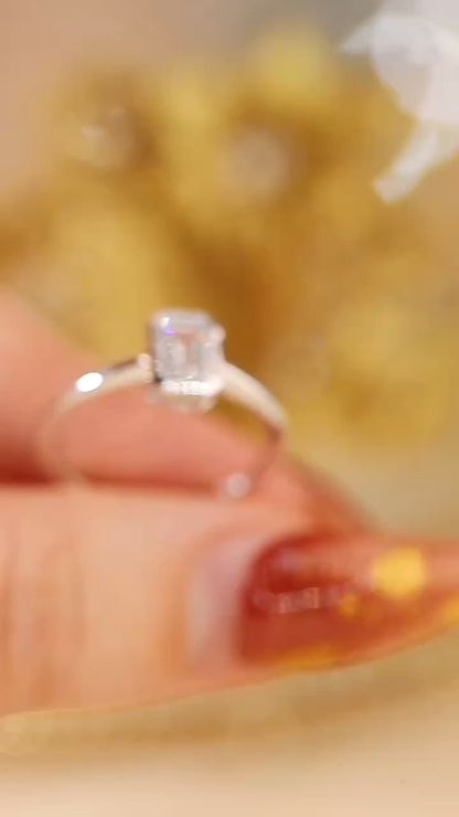 Daily Wear Lab Created Emerald Cut Diamond Ring - 1 Carat 10K Gold Bezel Setting