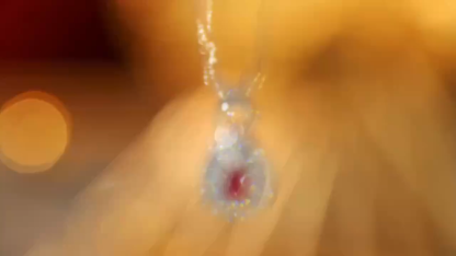 18k gold necklace with three claws inlaid with water-drop ruby 0.13ct and accessory stone 0.25ct