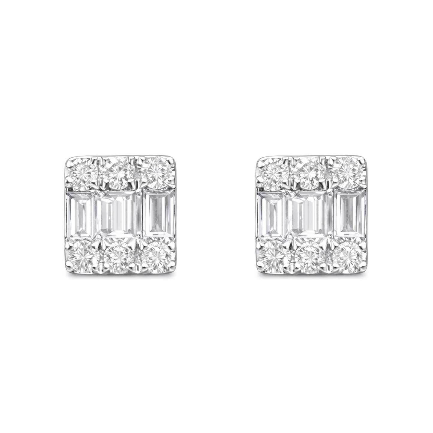 Leaves 18K Gold Natural Diamond Stud Earrings | Cluster-Set 0.24CT Diamonds