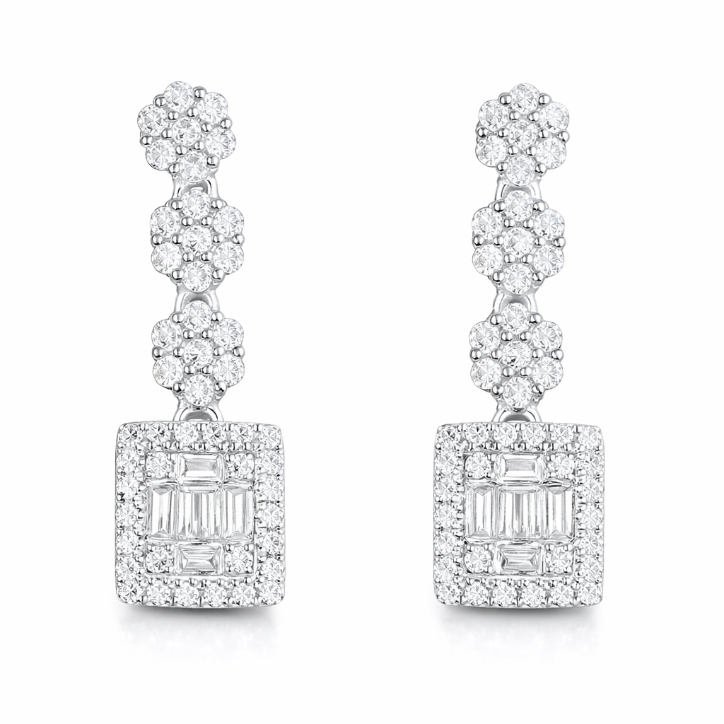 18k gold earrings set with 0.50ct natural diamond