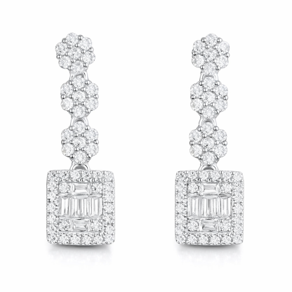 18k gold earrings set with 0.50ct natural diamond