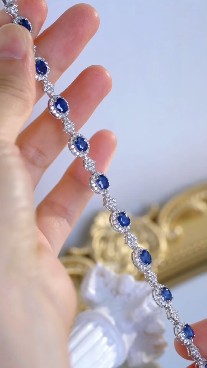 18k Gold Bracelet with Luxuriously Set Sapphires and Diamonds totaling 9.00ct