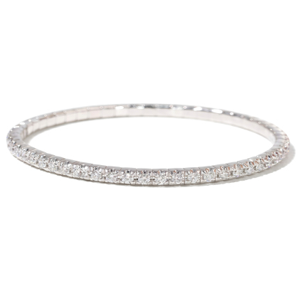18k gold elastic bracelet with extendable chain, set with 3.25ct lab-grown diamond