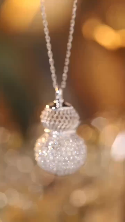 18k Gold Gourd Necklace Set with 1.50ct Natural Diamond