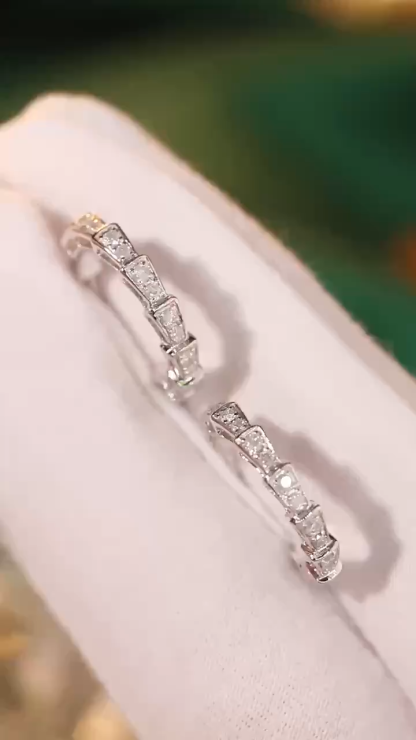 snake bone earrings 18K Gold Natural Diamond Stud Earrings | Cluster-Set 0.50CT Diamonds 