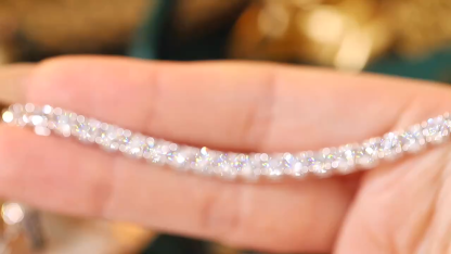 10k Gold Diamond Bracelet with 10ct Laboratory-Grown Diamonds; Luxury Diamond Bracelet with Full Circle of Diamonds
