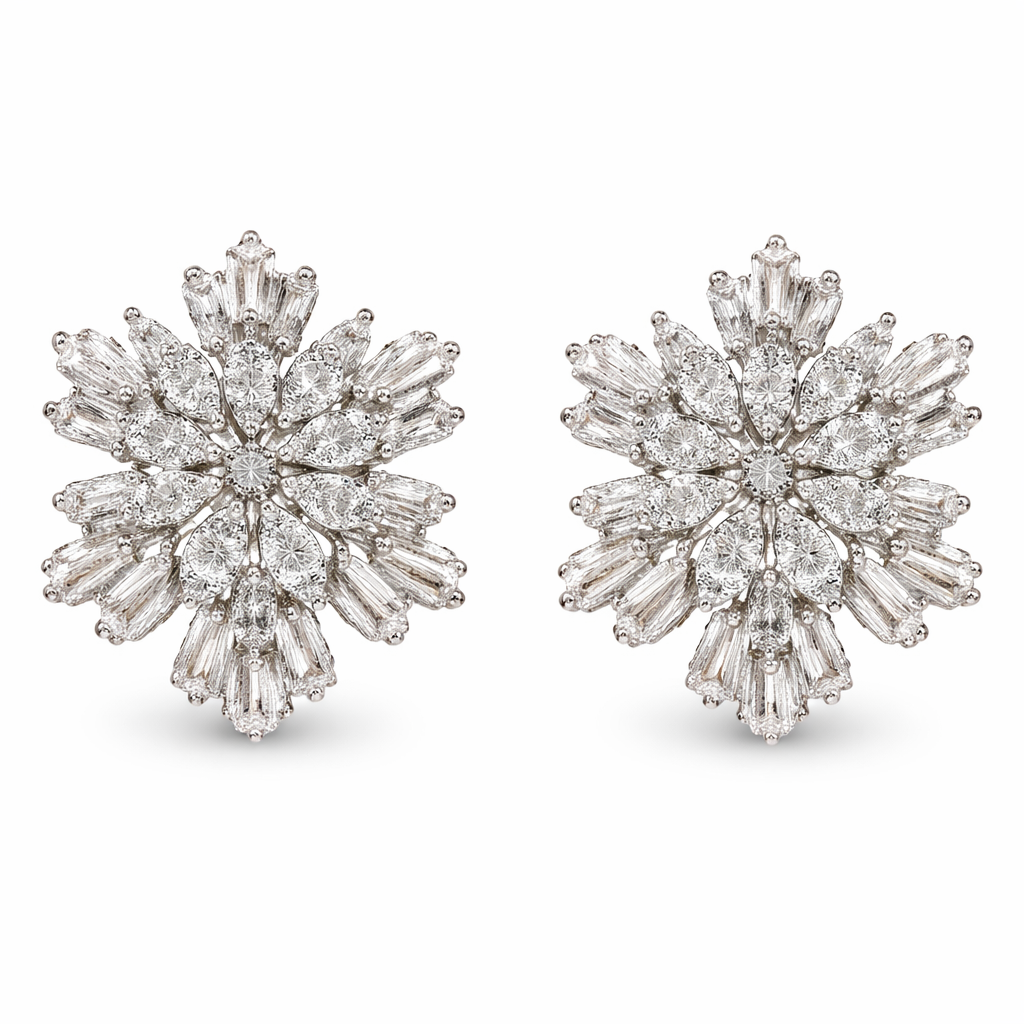 18k Gold Earrings, Studded with 1.30ct Natural Diamond 
