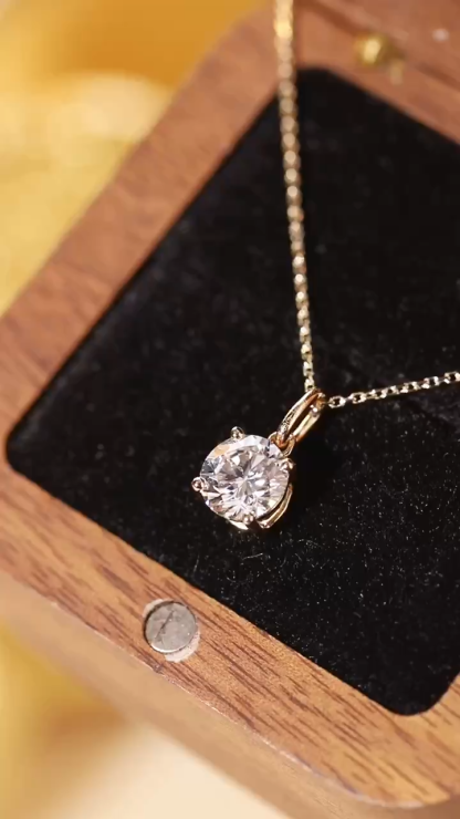 10k gold Pure Brilliance · 1ct Round Cut Lab Grown Diamond Necklace