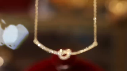 18k Gold Necklace with 0.15ct Natural Diamond