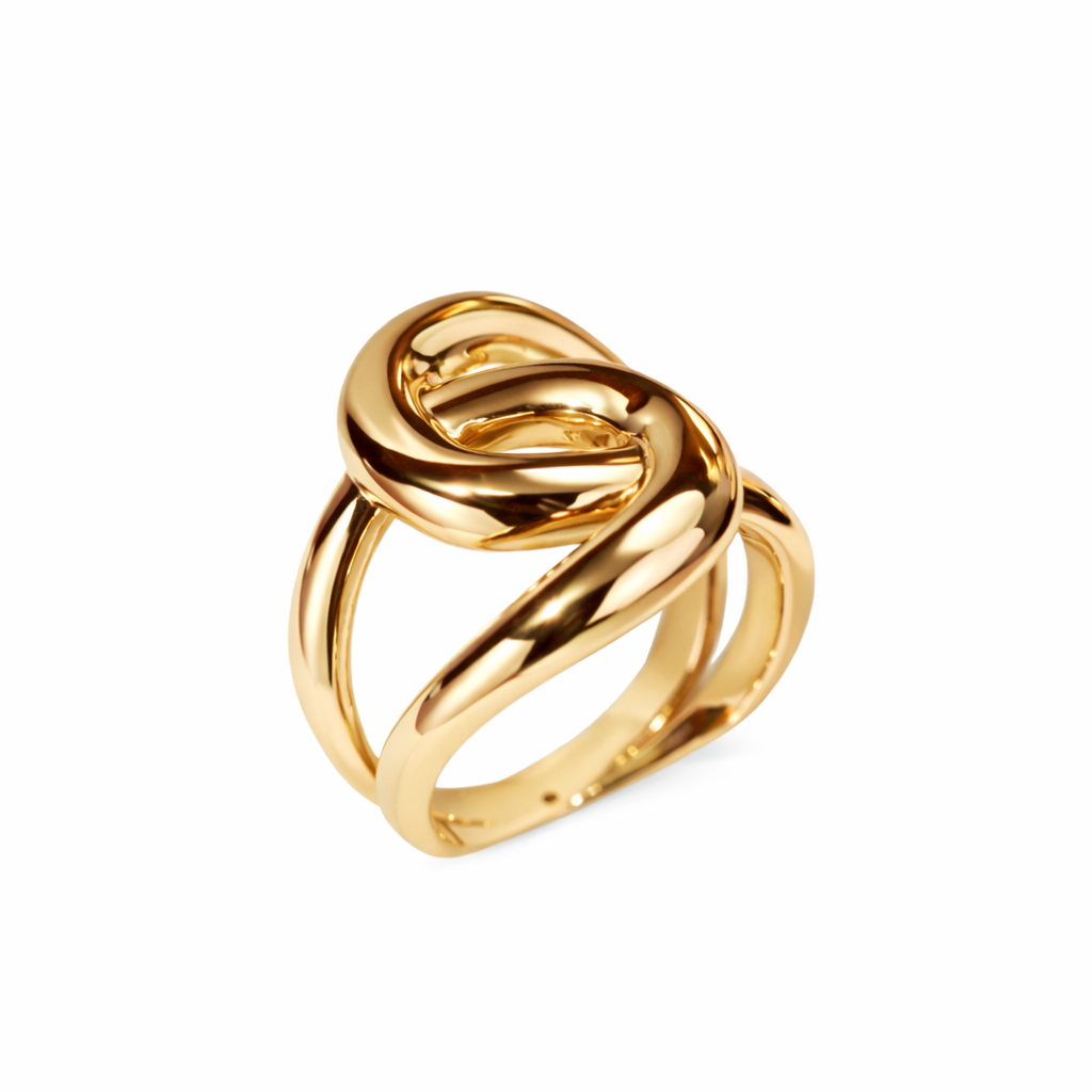 18K gold 3D hard gold environmentally friendly electroplated hollow plain gold ring