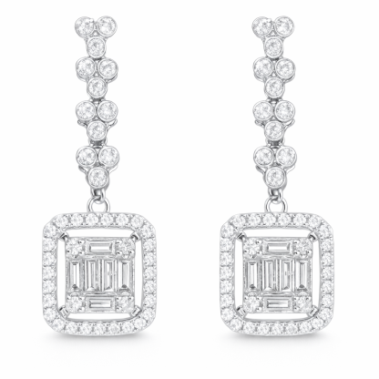 18k Gold Earrings, Studded with 0.80ct Natural Diamond 