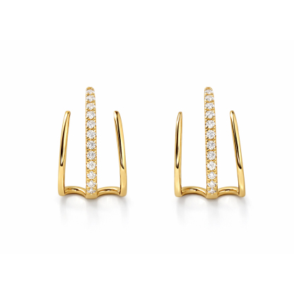 18k gold earrings set with a 0.12ct natural diamond