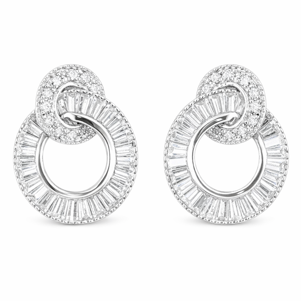 18k gold earrings set with 0.60ct natural diamond