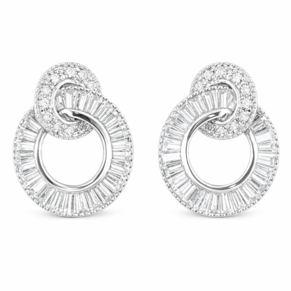 18k gold earrings set with 0.60ct natural diamond