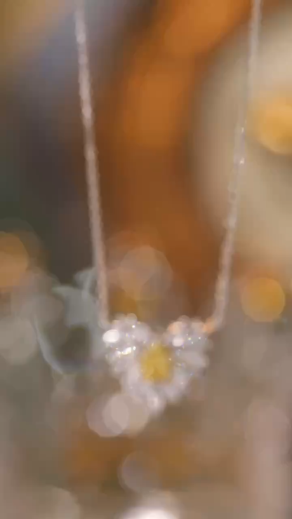 [Copy]18k Gold Necklace, Yellow Diamond Necklace, Stylish Design, 0.25ct Diamond