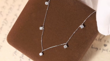 10Kgold Elegant Sparkle · 1ct Five-Stone Lab Grown Diamond Necklace